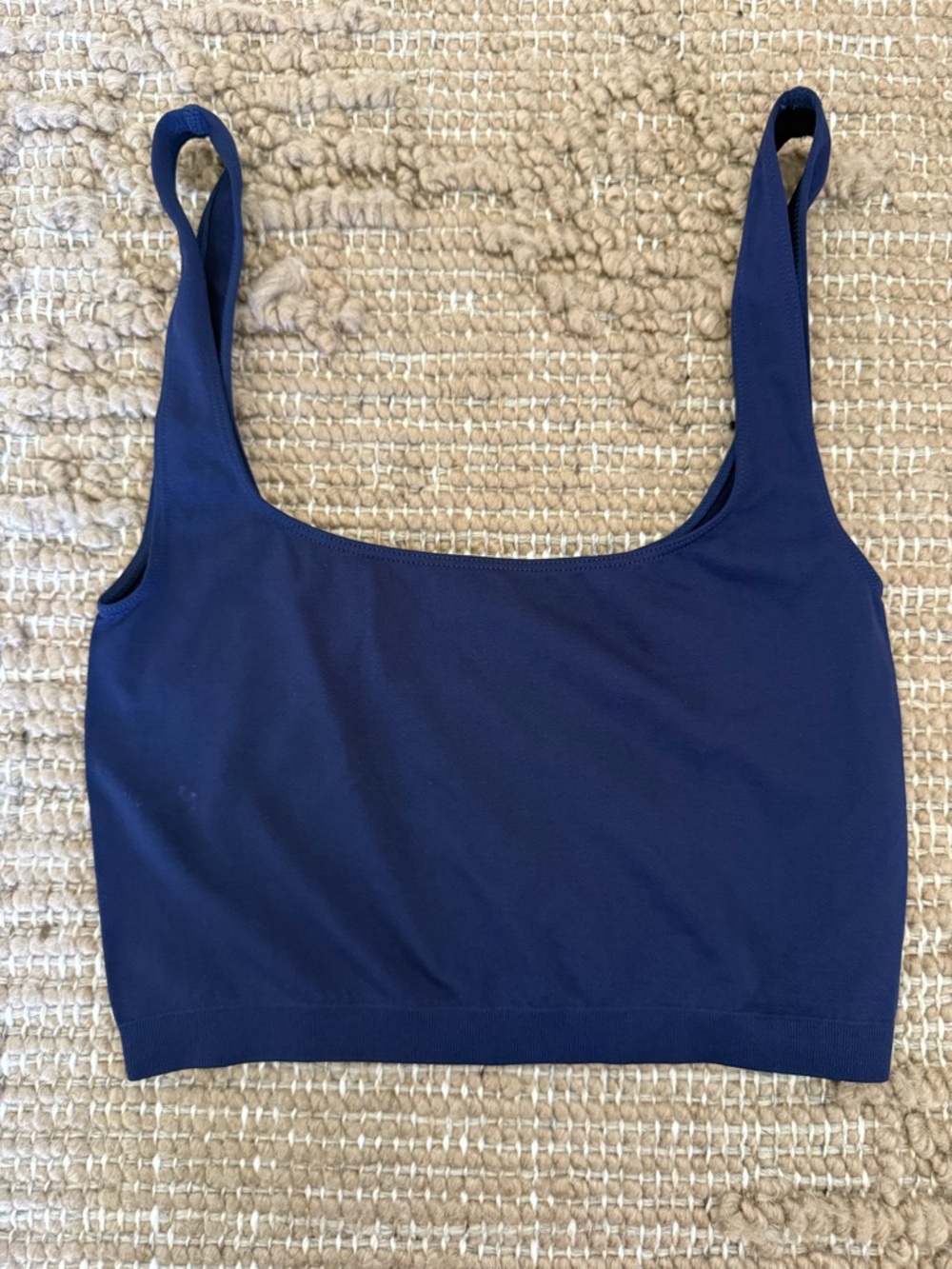 Free People Navy Scoop Neck Cropped Tank Top